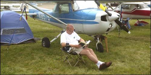John Works up a Sweat at the Fly-In